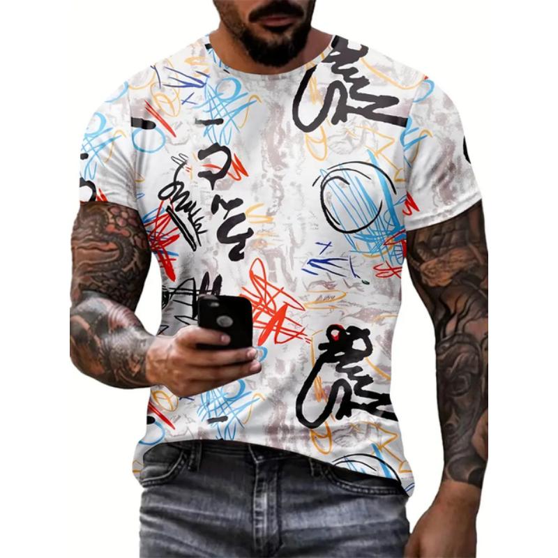 Fashion Hot Selling Classic Retro Creativity Men T-shirt Summer New Trend Casual 3D Printed Round Neck Short Sleeve Tees Tops
