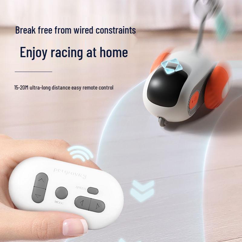 Smart Cat Racing Car Toy: Self-Entertaining Remote Control with Gravity Mouse Stick for Cats
