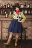 Clear Stone Party City Cosplay Western Cowgirl Yellow Navy Women's