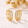 Resort-Style Retro Zircon Double Row Hollow Ear Cuff Earrings - Chinese Fashion Exquisite Design