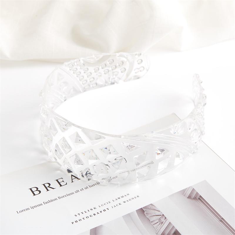 

Прозрачная геометрическая заколка для волос с узором ананаса из ПК прозрачный белый