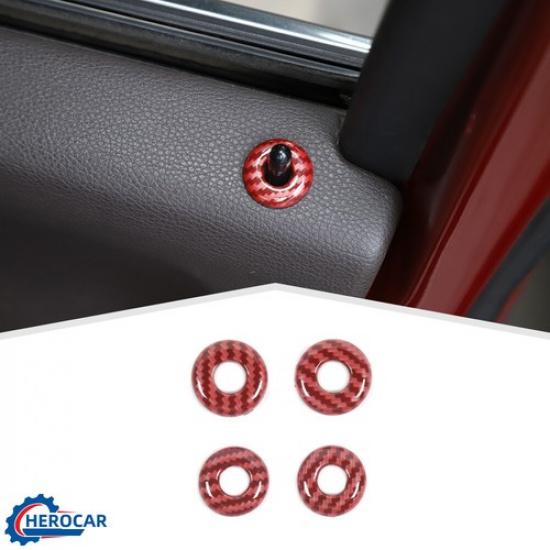 Rote Kohlefaser Auto Tür Hebebolzen Verriegelung P-Ring Abdeckung Zierleiste für Ford F-150