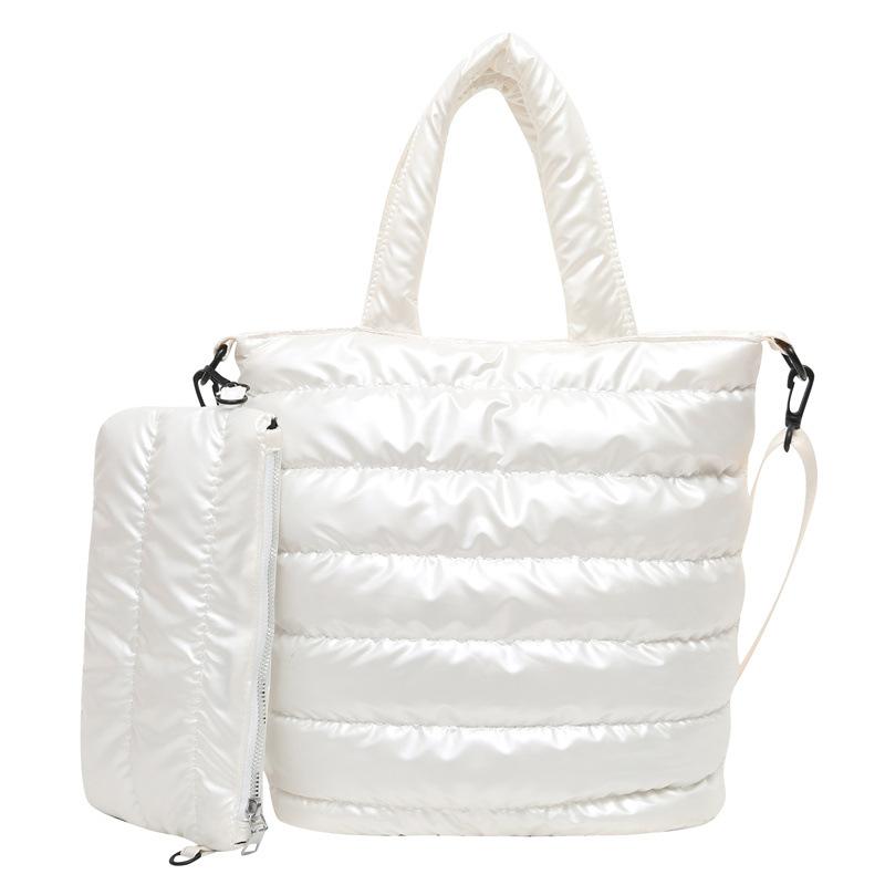 

Хлопковая одежда женские сумки модные новые большой вместимости жемчужный хлопок наплечные сумки простые повседневные портативные сумки-мессенджеры для通勤 No small bag added