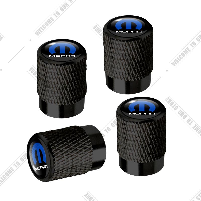 Car CNC Aluminum Mopar Emblem For Charger Chrysler Challenger Ram Cherokee Journey 4pcs Tire Valve Air Port Stem Cover Caps