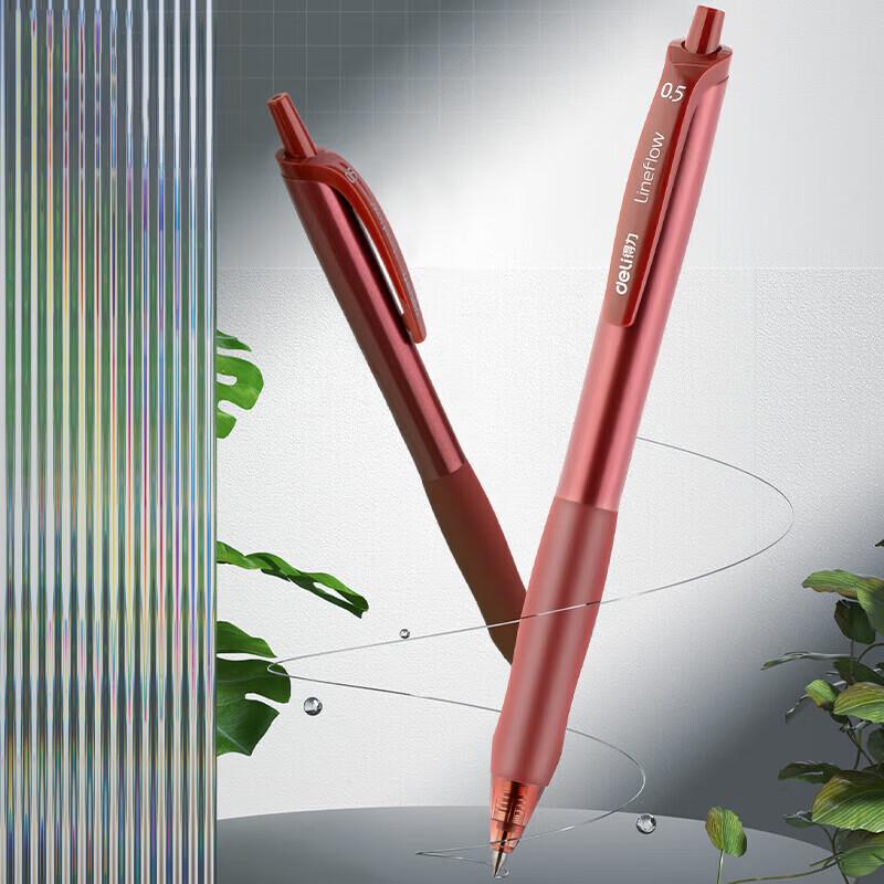 Deli S60 Retractable Gel Pens, 0.5mm Bullet Tip