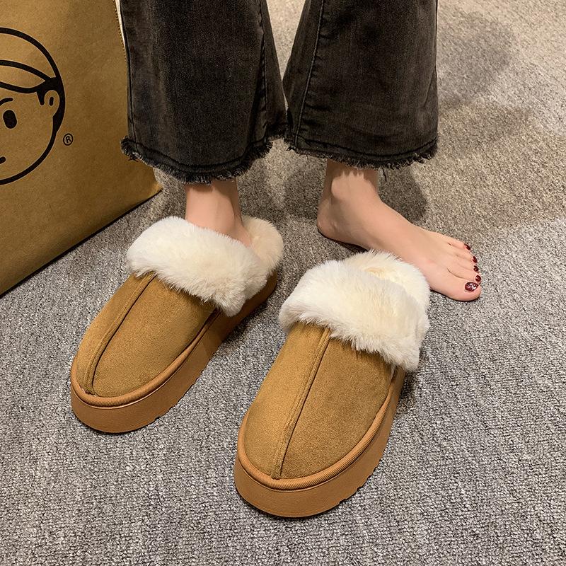 Student Dormitory Home Soft Bottom Non-slip Cotton Slippers Women's 2025 Autumn and Winter New Outer Wear Thick Bottom Heightening Warm Cotton Mop