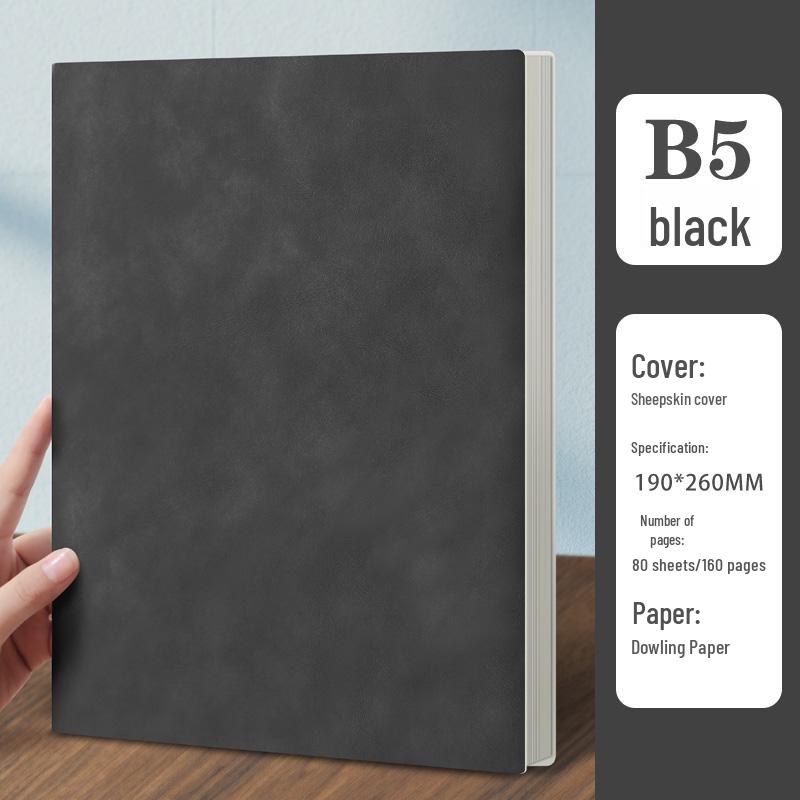 Ретро блокнот в мягкой обложке формата B5 из овчины - Дневник в литературно-колледжском стиле