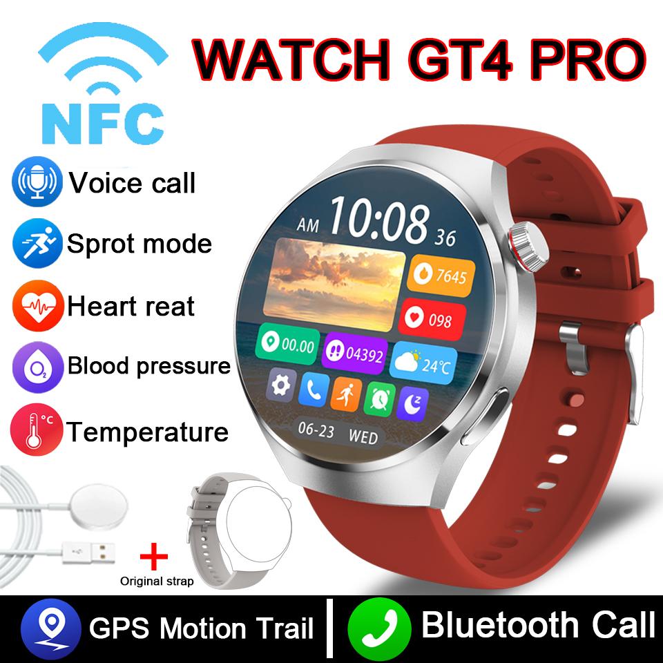 100% Original Packing For Men Smart Watch 4 AMOLED HD Screen Bluetooth Call Heart Rate Professional Waterproof SmartWatch 2025