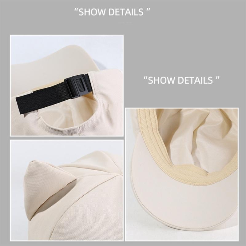 Harajuku Girl Cats Ear Baseball Hat Octagonal Hat Eye Catching Travel Gathering Visor Hat for Cycling Hiking Visor Hat