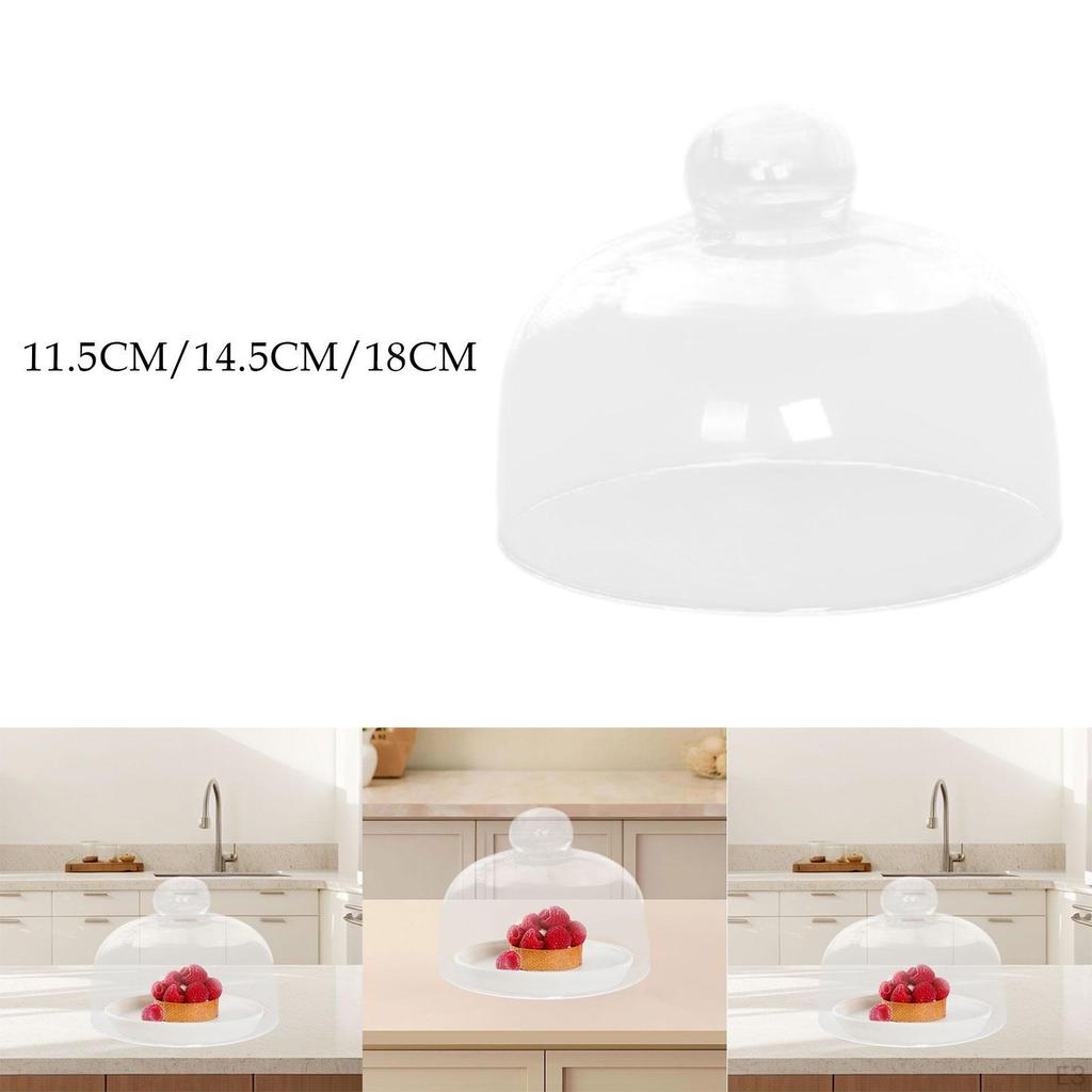 Cake Display Stand with Glass Cover, Food Protection Dome for Events