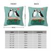 Puffins Pair Ocean Sea Life Square Pillowcase Polyester Linen Velvet Pattern Zip Decorative Sofa Cushion Cover