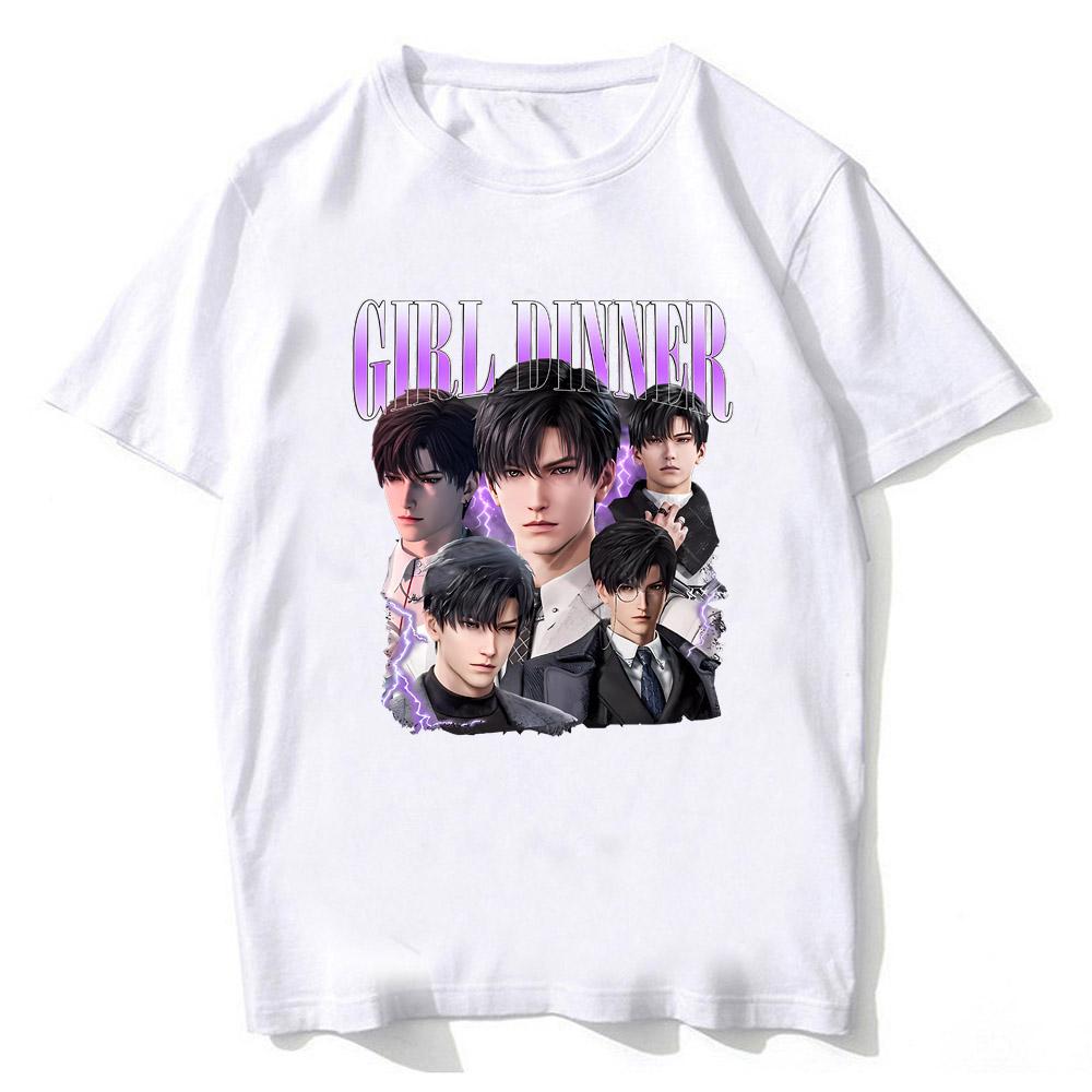 Kawaii Girl Dinner Zayne Love And Deepspace T-Shirt Men Women High Quality Cotton Short Sleeve Crewneck TopsTops