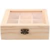 Wooden Tea Box 9 Grids Multifunctional Tea Storage Box 14.5X14.5X5cm Home Tea Bag Storage Boxes Holder Organizer For Jewelry
