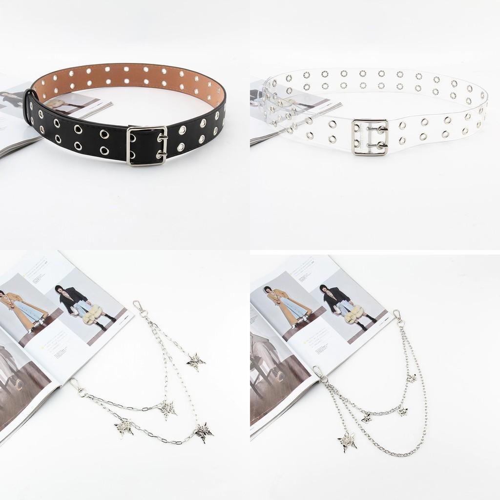 Fashion Double Breasted Design Women Waist Belt And Butterfly Metal Chain Decor