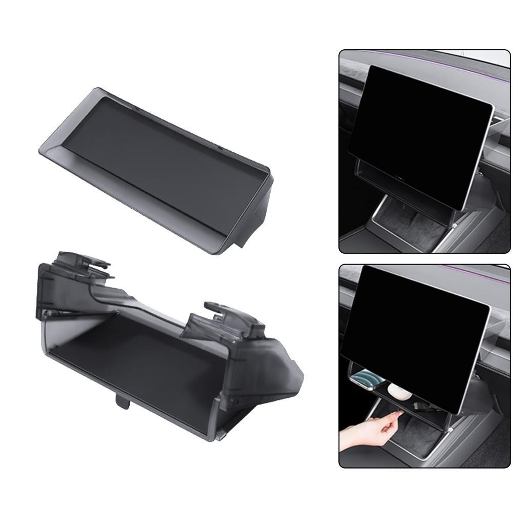 Car Storage Box for 3 / Y Juniper Magnetic Open Close Expand Under Screen Space Vehicle Interior Organizer