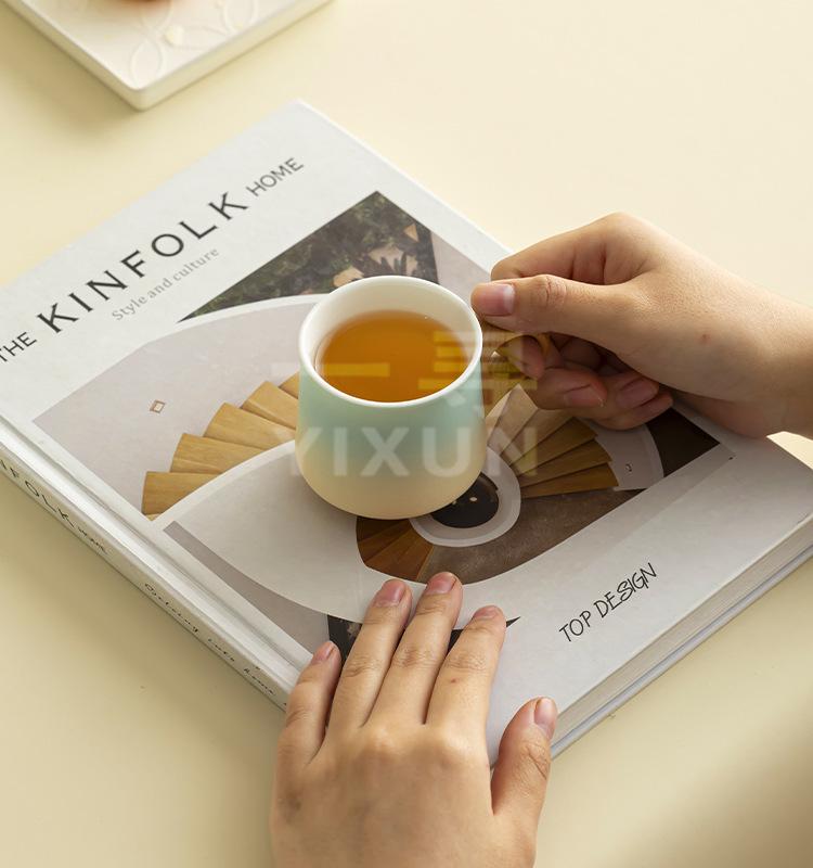 Premium Ceramic Tea Cup Set with Wooden Handles: Elegant Australian White Espresso Cups for Two