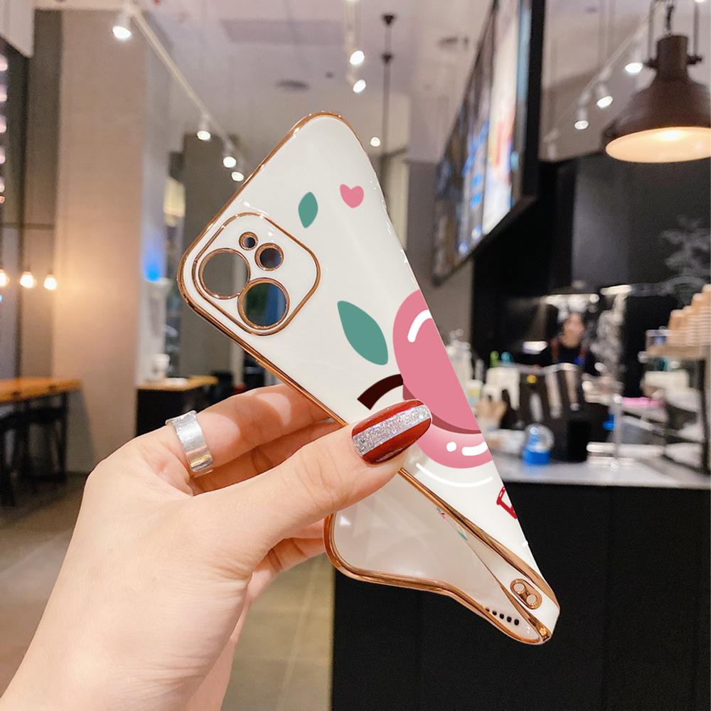 Colorful Printing Patterns Square Edge Pattern Casing Plated Phone Shell Luxury Plating Soft Phone Case for iPhone Motorola Moto OnePlus Samsung