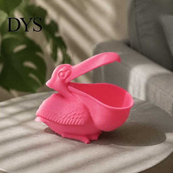 Cute Bird Trinket Tray Pelican Desktop Storage Organizer, Decorative Animal Figurine Container, Eco-friendly Small Item Container PLA Unique