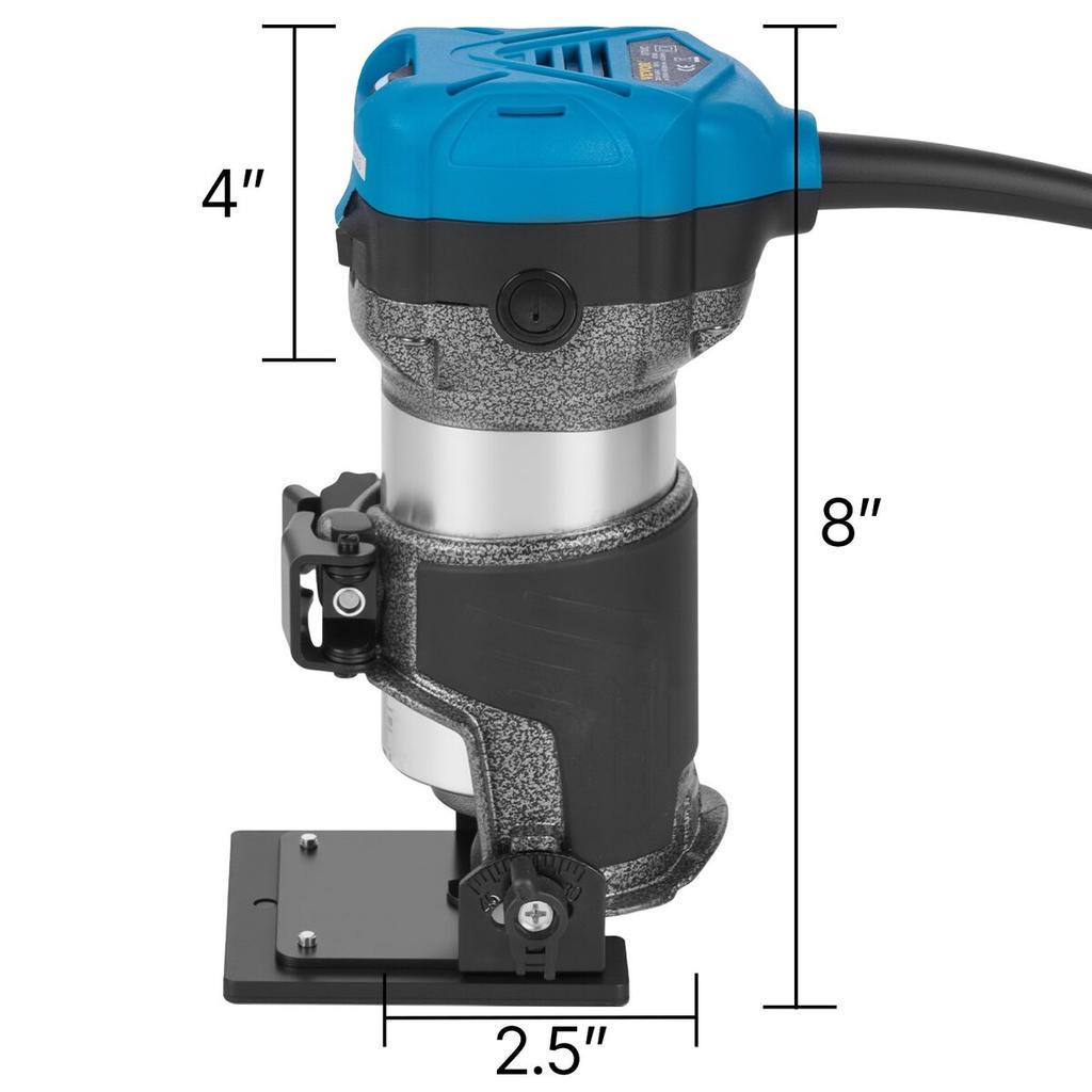 6.5Amp 1-1/4 HP Wood Router Tool Kit Max Torque 30,000RPM Variable Speed Compact Router Kit With Fixed Base, Plunge Base, Tilt Base and Offset Base