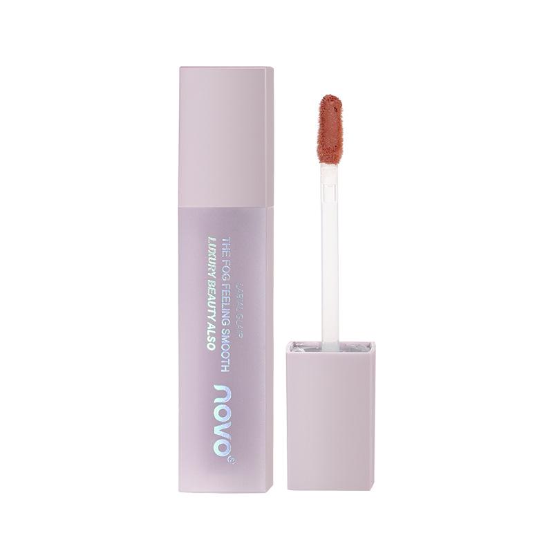 NOVO5649 Charming Misty Pink Lightweight Matte Lip Glaze - Long-Lasting, Non-Fading, Non-Stick, Perfect for Students