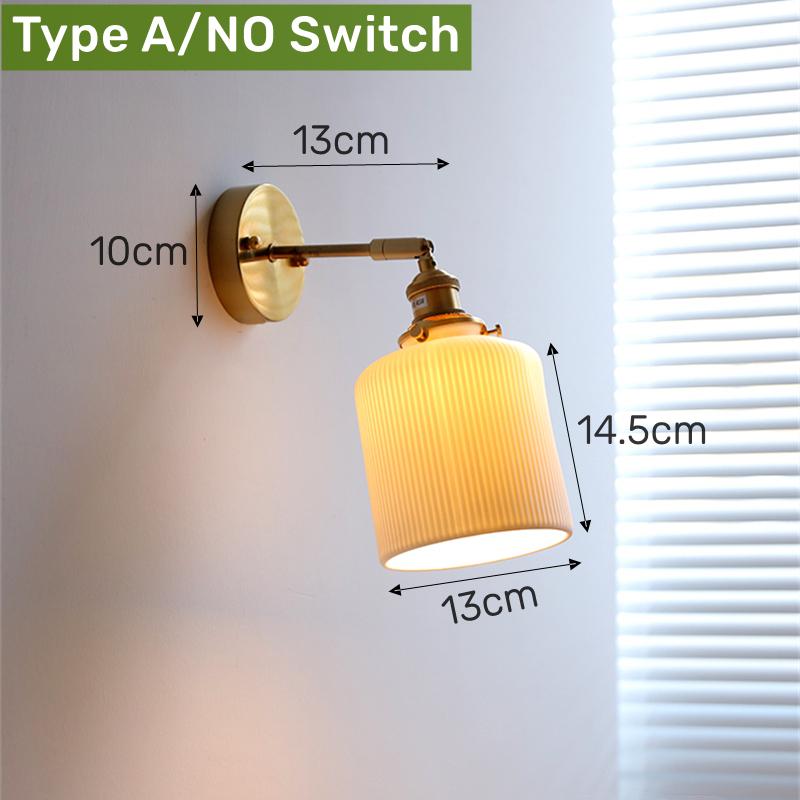 Vintage Ceramic LED Wall Lamp Copper Pull Chain Switch E27 Retro Mirror Sconce Bedroom Bedside Dining Room Art Decor Wall Lights