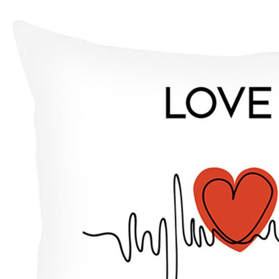 Husă de pernă excelentă pentru canapea Ziua Îndrăgostiților, decorativă, pătrată, cu imprimare cu litere de inimă de dragoste, pernă de pernă