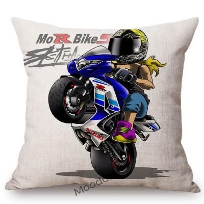 Xtreme Sport Motorcycle Stunting Riding Mtx Cute Cartoon Stunters Decorative Sofa Throw Pillow Case Cotton Linen Cushion Cover