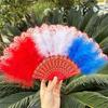 Feathered Fan 20s Retro Folding Fan Flapper Hand Fan for Costumes Dancing Party Wedding Decorations Rave Fan Gift