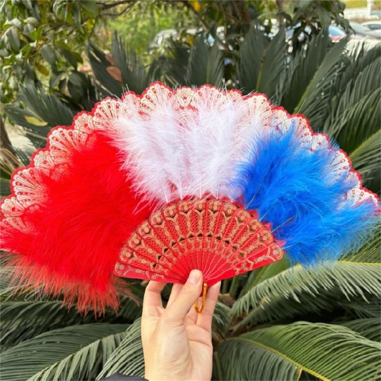 Feathered Fan 20s Retro Folding Fan Flapper Hand Fan for Costumes Dancing Party Wedding Decorations Rave Fan Gift