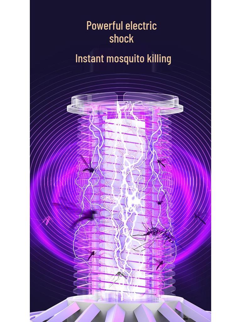 Portable Rechargeable 2-in-1 Mosquito Killer Lamp: Outdoor Electric Shock & Camping Light