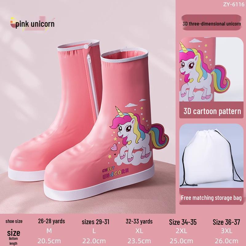 

Children s Waterproof Non-Slip Rain Boot Covers - Durable, Thickened, Reusable. Suitable for School Wear, Outdoor Activities, and More. Triple Extra Large