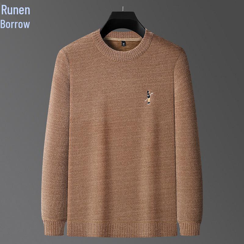 Мужской осенне-зимний плотный вязаный пуловер с вышивкой Runen 2025 XXL