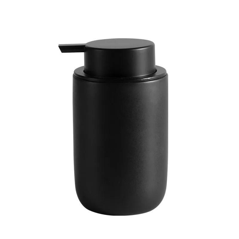 Nordic Ceramic Bathroom Lotion Bottle Press Hand Sanitizer Bottle Mouthwash Cup Toothbrush Holder Black Liquid Soap Dispenser