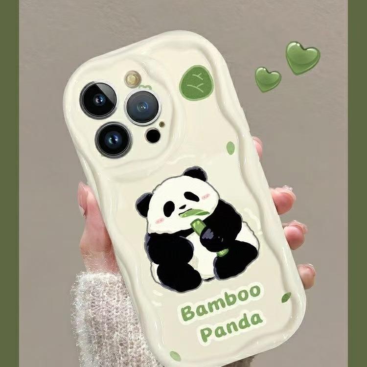 Cute Panda Is Suitable for Apple 16promax Cute 15pro Mobile Phone Case 14 Niche 13pro12 Girl 11