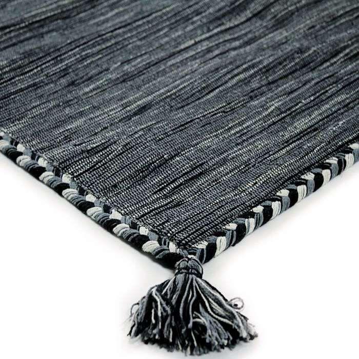 Tapis salon en coton tissé tressé gris 160x230