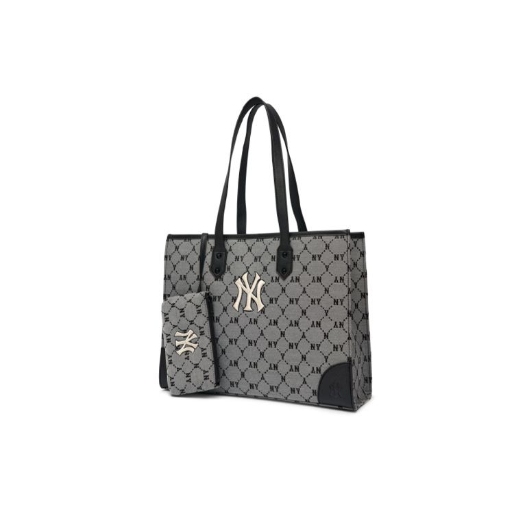 MLB Monogram Series Vintage Allover Print Tote Bag Unisex Tote Bags Gray 3AORL021N-50GRS
