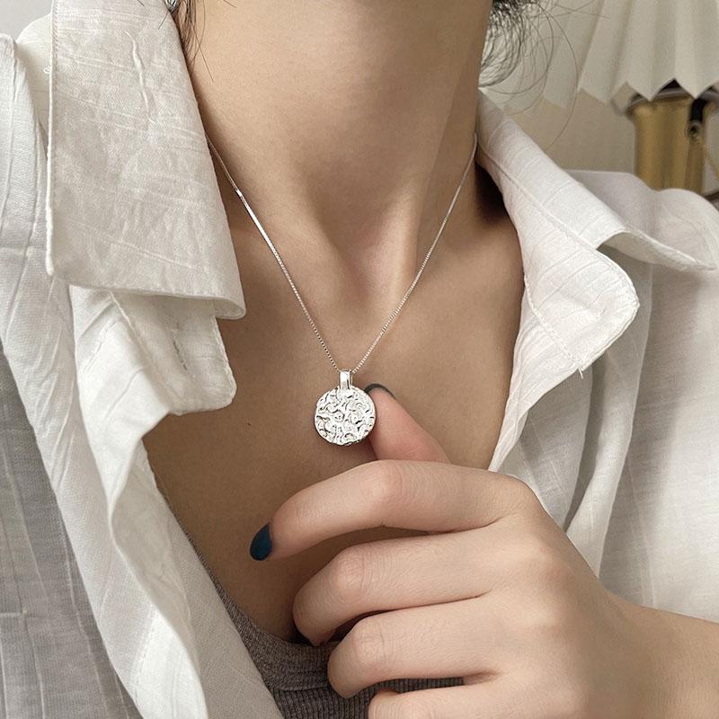 Popular 925 Silver Sparkling Round Necklace For Women Fine Jewelry Wedding Party Birthday Gift