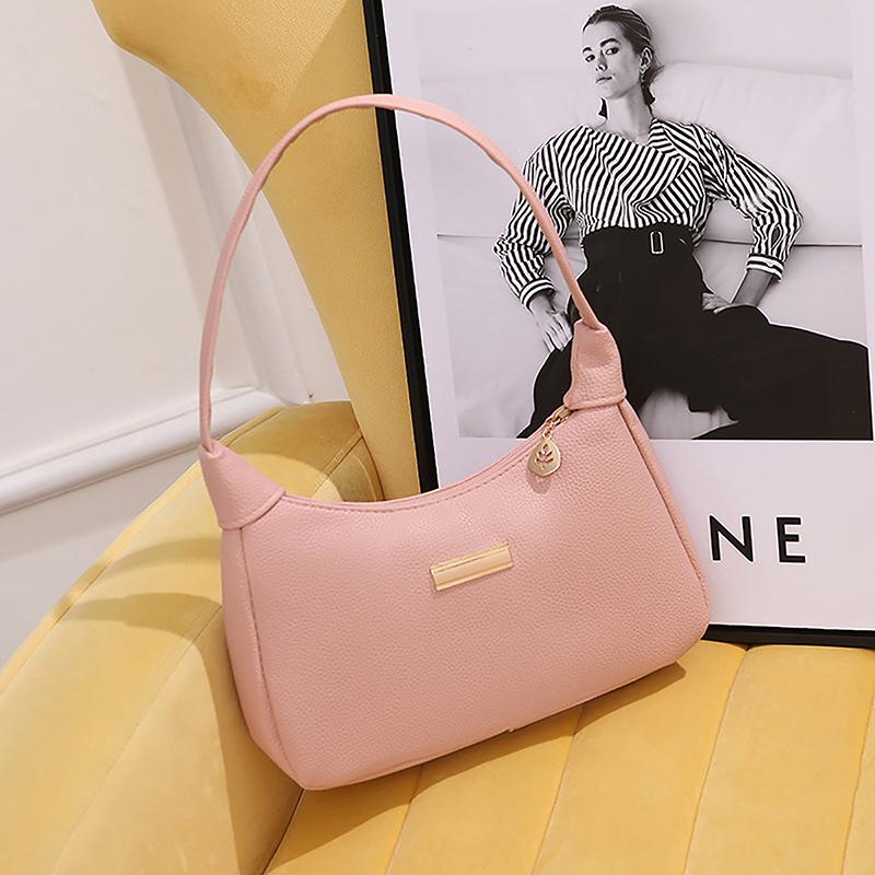 Lichee Leather Women Shoulder Bag Retro Solid Color Hobos Handbags Leisure Underarm Armpit Bag  Exquisite Shopping Bag