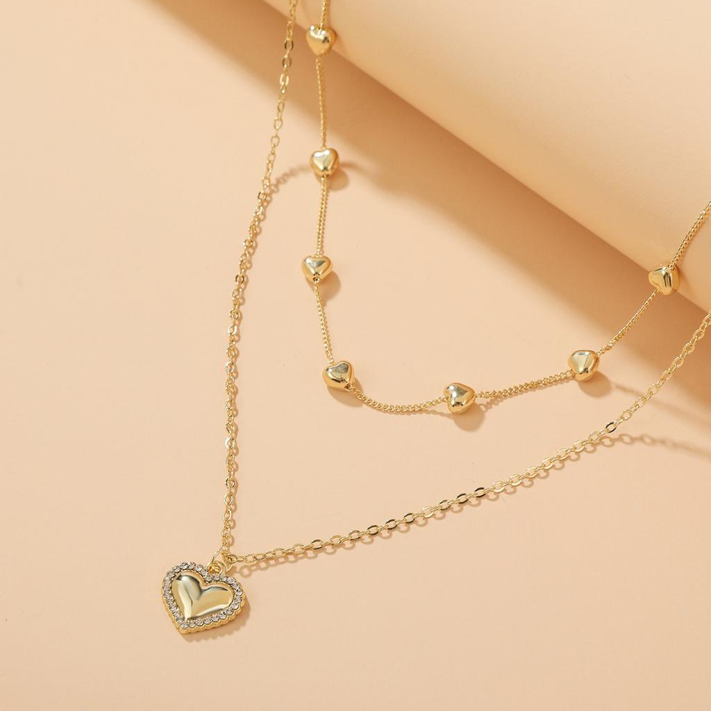 Necklace for Women  Ins Jewelry Simple Love Pendant Necklace Female Hundred Heart-shaped Necklace Multi-layer Love Necklace Elegant Necklace