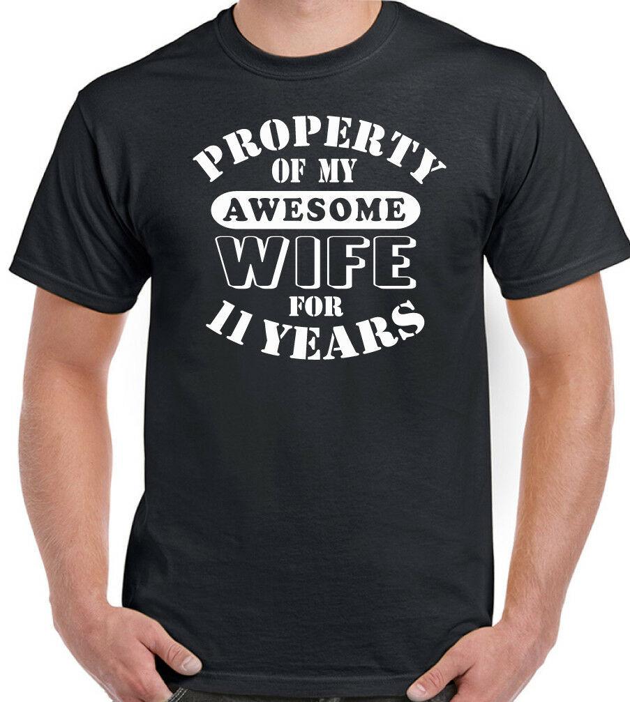Wedding Anniversary 11th T-Shirt Mens My Awesome Wife Funny Gift 11 Year Husband S