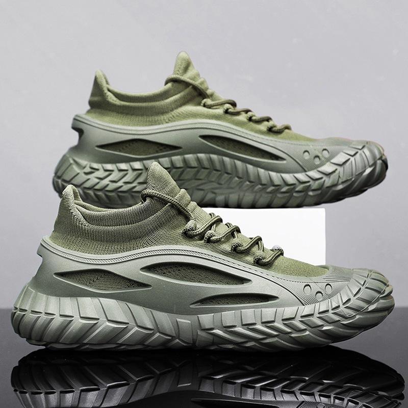 2025 New Fly-woven Men's Shoes Spring and Summer Sports and Leisure Shoes Youth Trendy Shoes Men's Breathable Socks Shoes