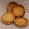 Natural Handwoven Bamboos Storage Basket for Multipurpose Kitchen Use Fruit and Nut Container with Nonslip Bottom