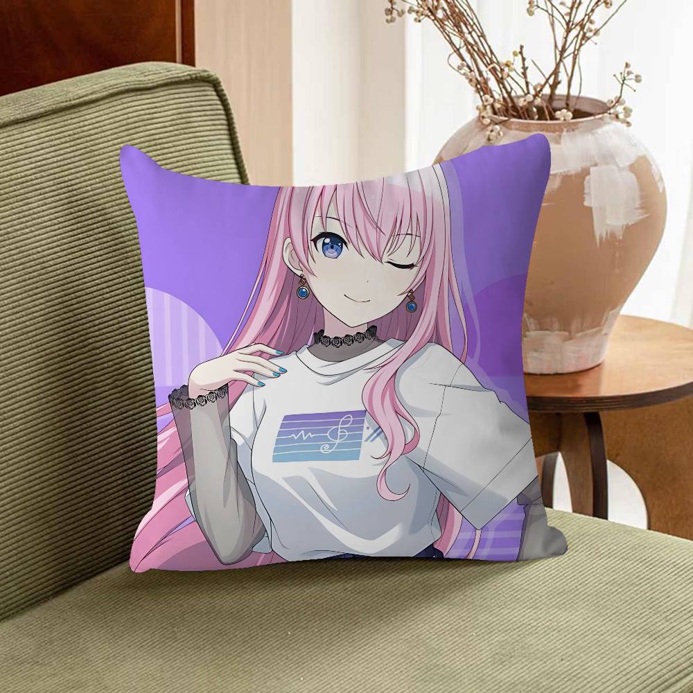M-Megurine Luka Office Cushion Pillowcase Car Cushion Cover45X45CM Lumbar Pillowcase Sofa Pillowcover