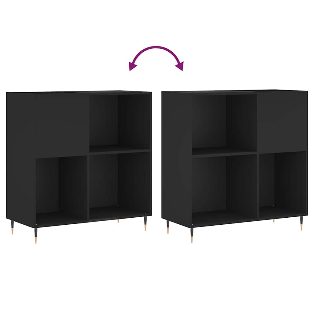 Record Cabinet Black 84.5 x 38 x 89 cm Particleboard