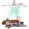 Ceiling Fan Light with Remote Socket Ceiling Fan Timing Light Bulb Fan 3 Gear Wind Speed 6 Blades for Living Room Bedroom