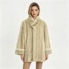 Imitation Fur Coat Women's Autumn and Winter Fur Integrated Medium and Long Stand-up Collar Mink Fleece Sleeve Fur Coat Fur Coat