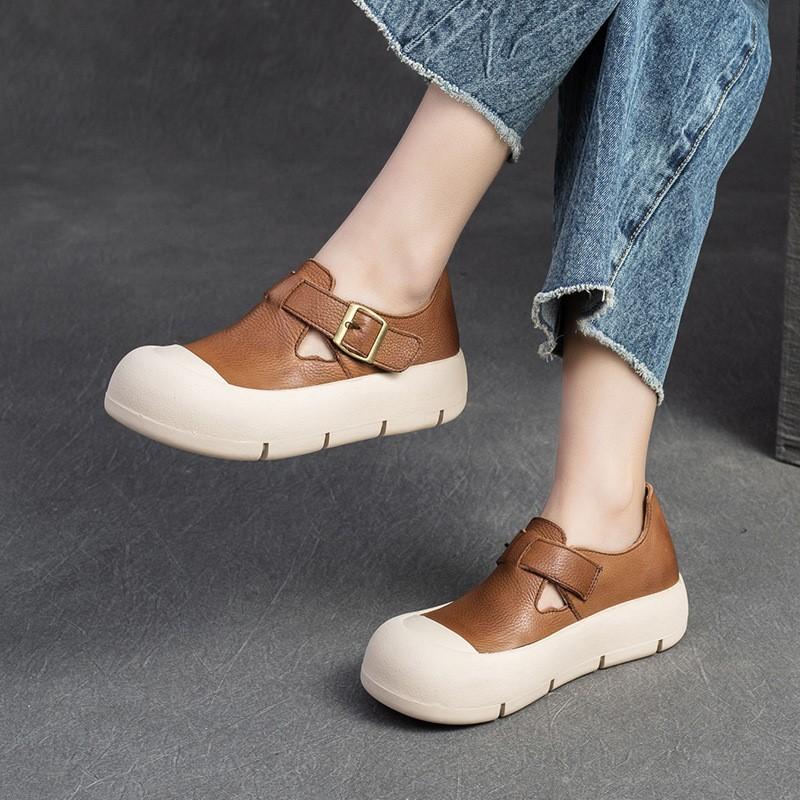 Fashion GKTINOO 2025 Designer Women Flats Slip On Ladies Casual Genuine Leather Flat Handmade Women Shoes Soft Bottom Loafers