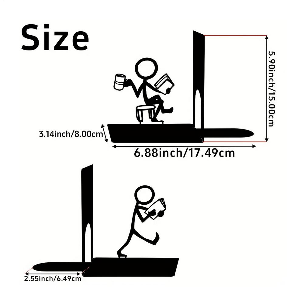 

Book Ends 2-Piece Cute Metal Heavy Duty Desk Organizer Decorative Heavy Duty Book Ends Shelves Holder for Storage Organization