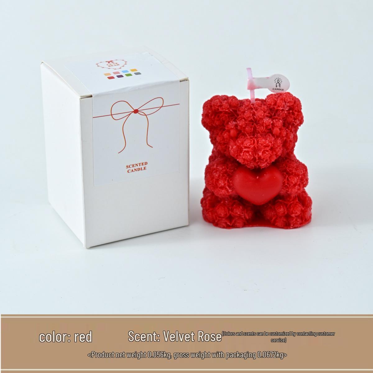 

Scented Rose Bear Candle: Valentine s, Wedding, or Home Decor Gift