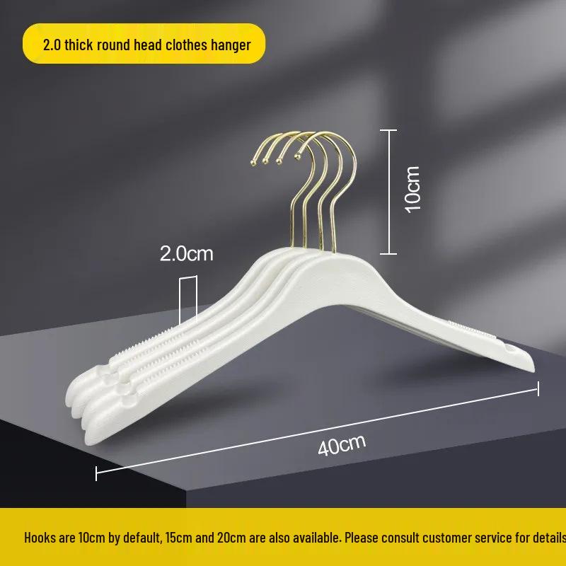 Pure White Plastic Hangers & Imitation Wood Grain Hangers with Pants Clips for Children's and Women's Clothing
